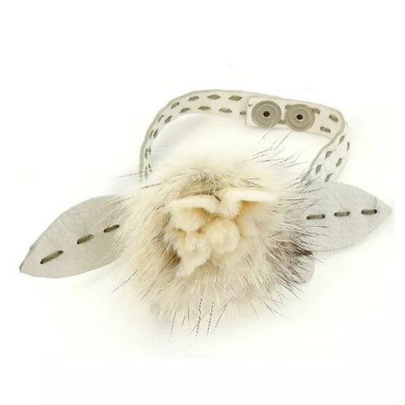 Fendi Bangle Bracelet Celia White Beige Woman Authentic Used